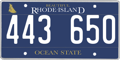 RI license plate 443650