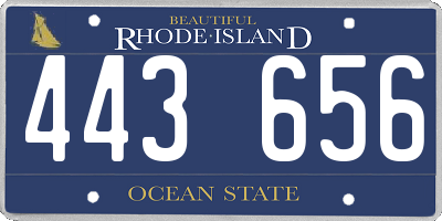 RI license plate 443656