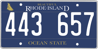 RI license plate 443657