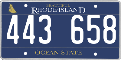 RI license plate 443658