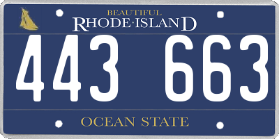 RI license plate 443663