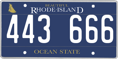 RI license plate 443666