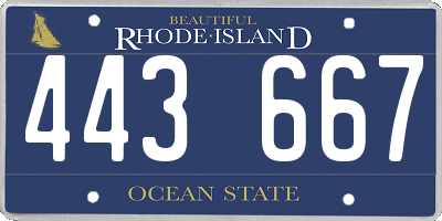 RI license plate 443667