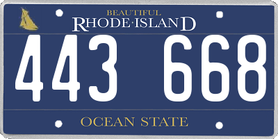 RI license plate 443668