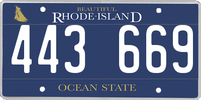 RI license plate 443669