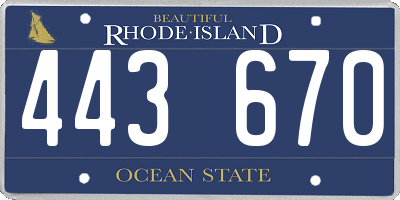 RI license plate 443670