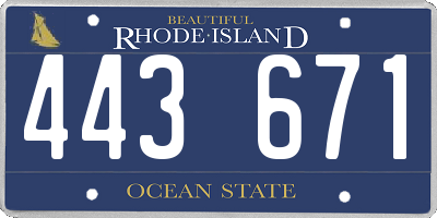 RI license plate 443671