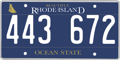 RI license plate 443672