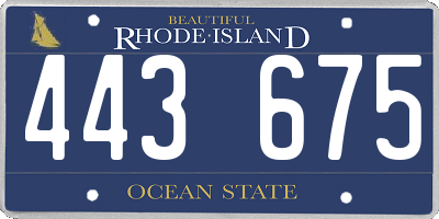 RI license plate 443675
