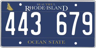 RI license plate 443679