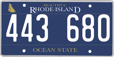 RI license plate 443680