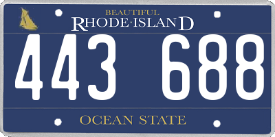 RI license plate 443688