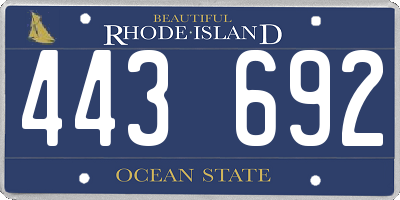 RI license plate 443692