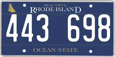 RI license plate 443698