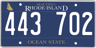RI license plate 443702