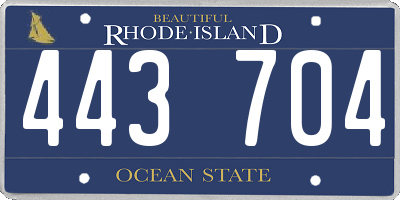 RI license plate 443704