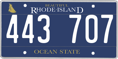 RI license plate 443707