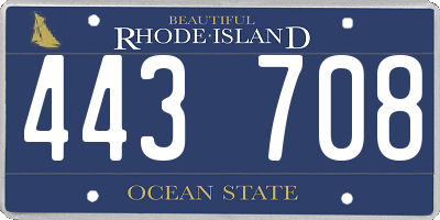 RI license plate 443708