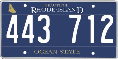 RI license plate 443712