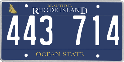 RI license plate 443714