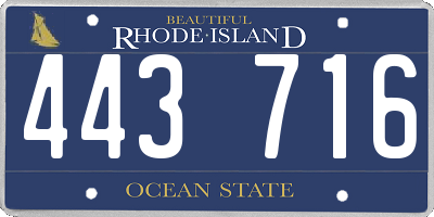 RI license plate 443716