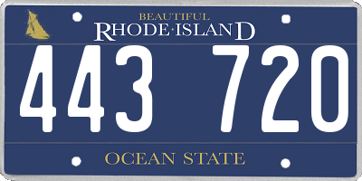 RI license plate 443720