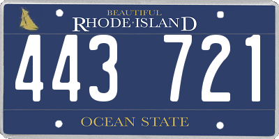 RI license plate 443721