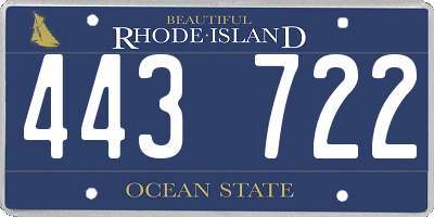 RI license plate 443722