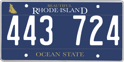 RI license plate 443724