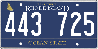RI license plate 443725