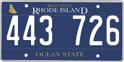 RI license plate 443726