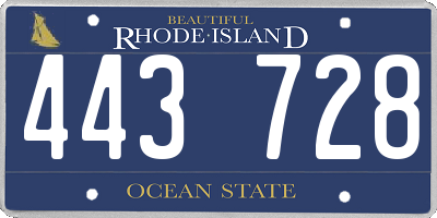 RI license plate 443728