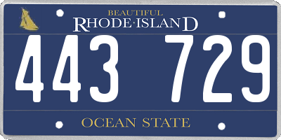 RI license plate 443729