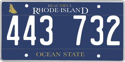 RI license plate 443732