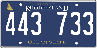 RI license plate 443733