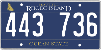 RI license plate 443736