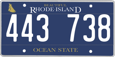 RI license plate 443738