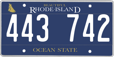 RI license plate 443742