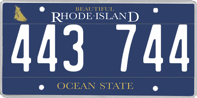 RI license plate 443744