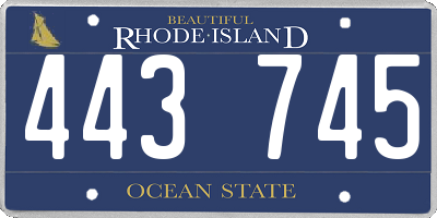 RI license plate 443745