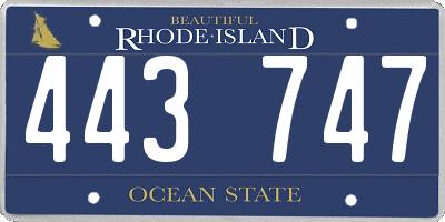 RI license plate 443747
