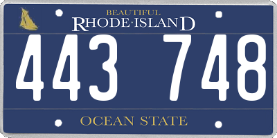 RI license plate 443748