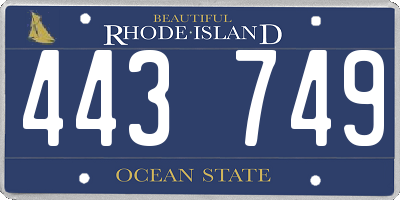 RI license plate 443749