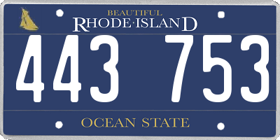 RI license plate 443753