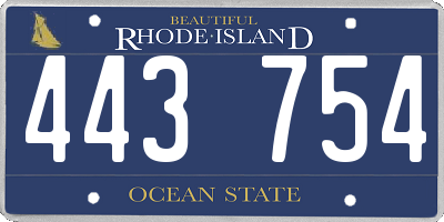 RI license plate 443754
