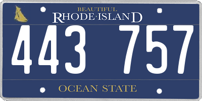 RI license plate 443757