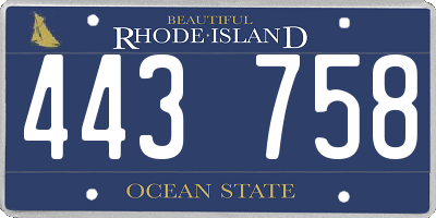 RI license plate 443758