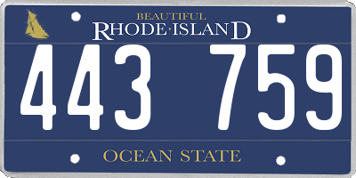RI license plate 443759
