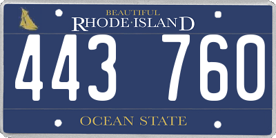 RI license plate 443760
