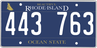 RI license plate 443763